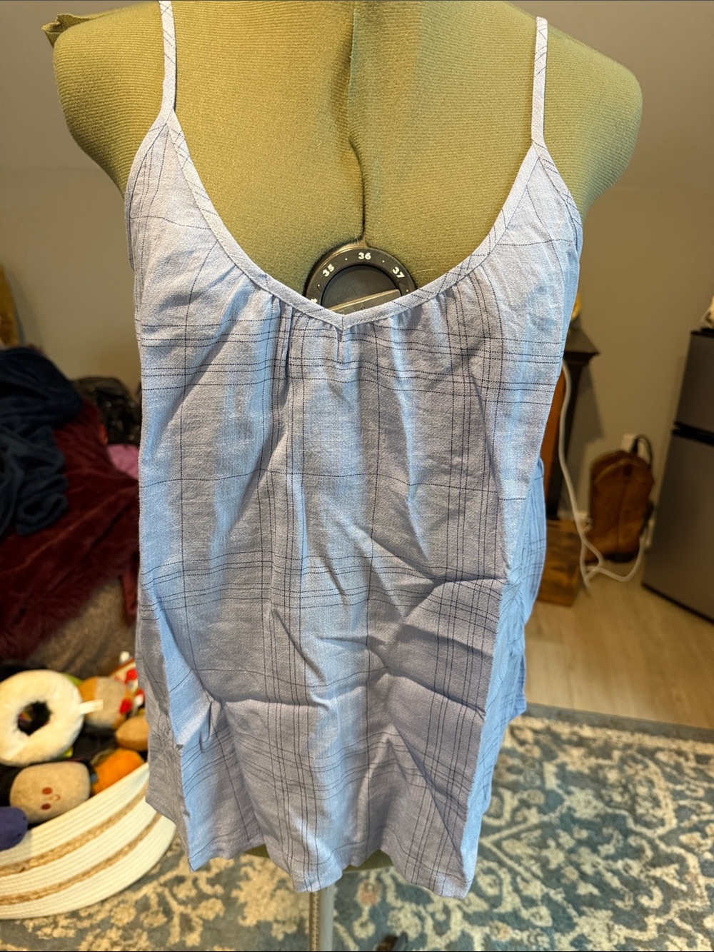 bishop + young Light Blue Plaid Camisole Tank